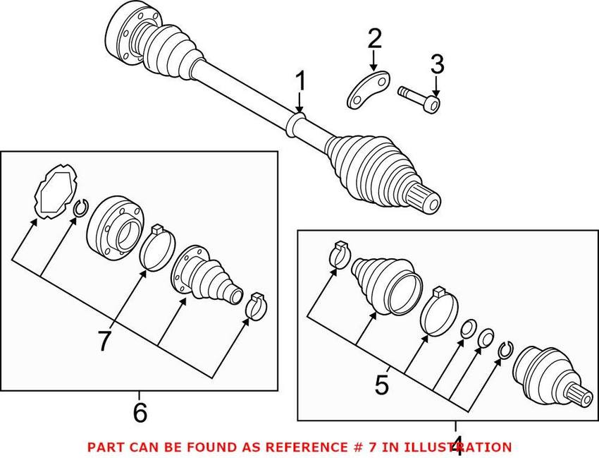 Audi VW CV Joint Boot Kit - Rear Inner 8V0598201